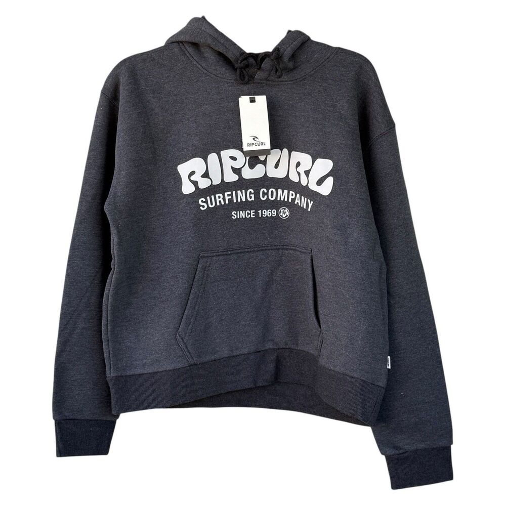 Rip Curl Women's Surf Puff Heritage Pullover Hoodie Sweatshirt Size M Gray